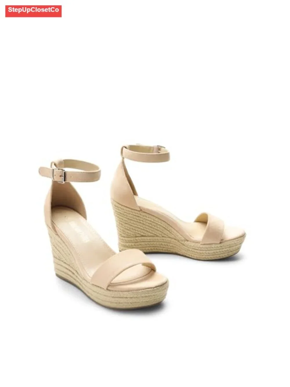 Wedge Sandals Espadrilles Open Toe Ankle Strap Buckle Platform Wedge Summer